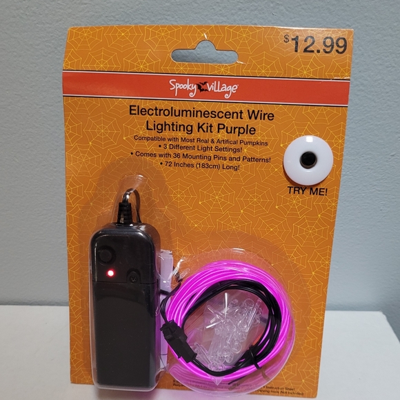 Electroluminescent Halloween Wire Lighting Kit - 72" Length Wire - Picture 2 of 5